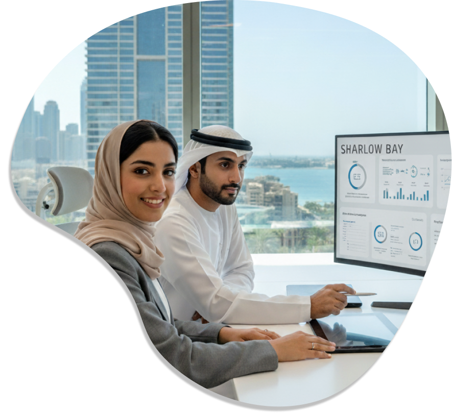 UAE community management professionals reviewing dashboard