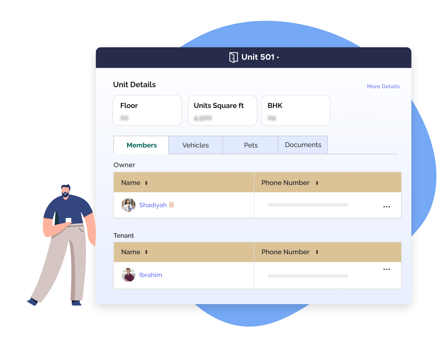 Central Database for Units and Residents